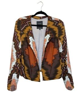 SANCTUARY Western Modern Cowgirl Print Lightweight Cropped Jacket size Medium